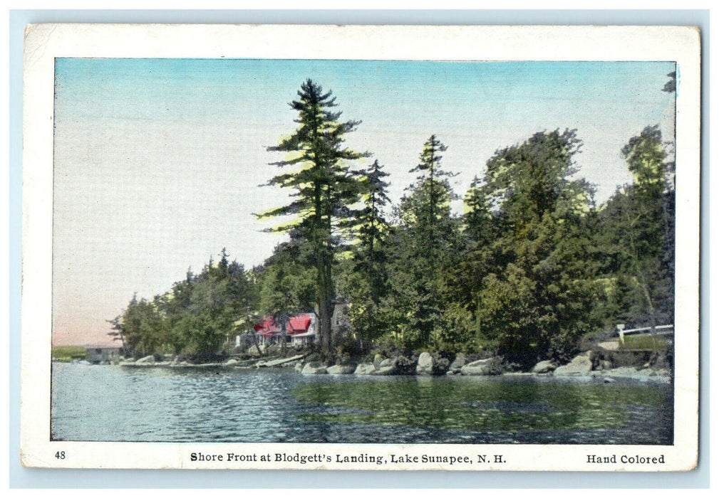 1940 Blodgett Landing NH Shore Front, Lake Sunapee New Hampshire NH Postcard