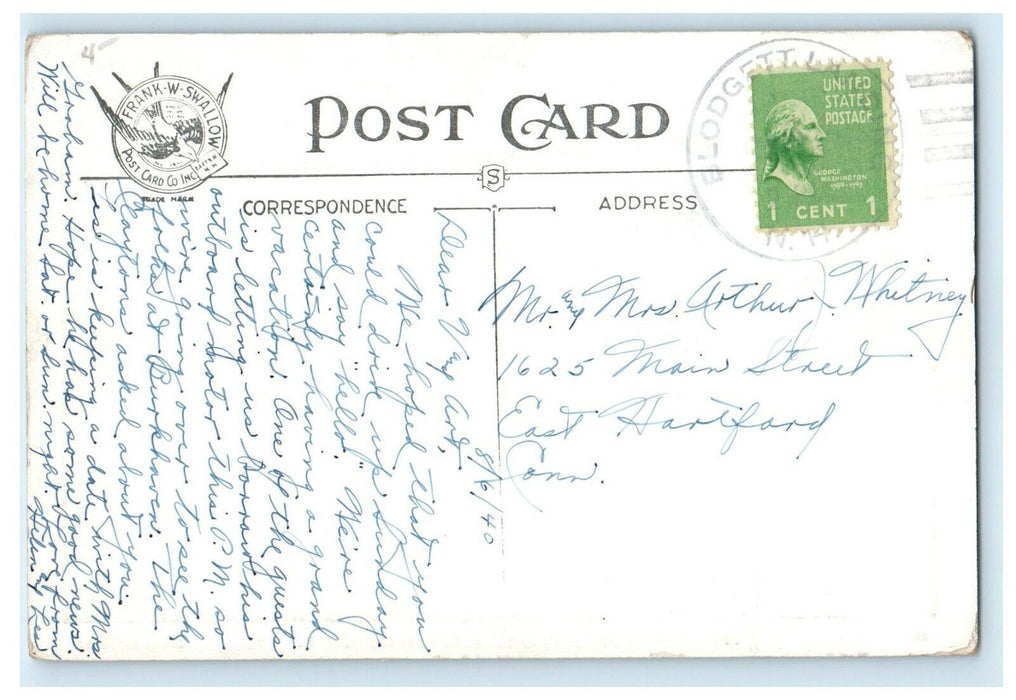 1940 Blodgett Landing NH Shore Front, Lake Sunapee New Hampshire NH Postcard
