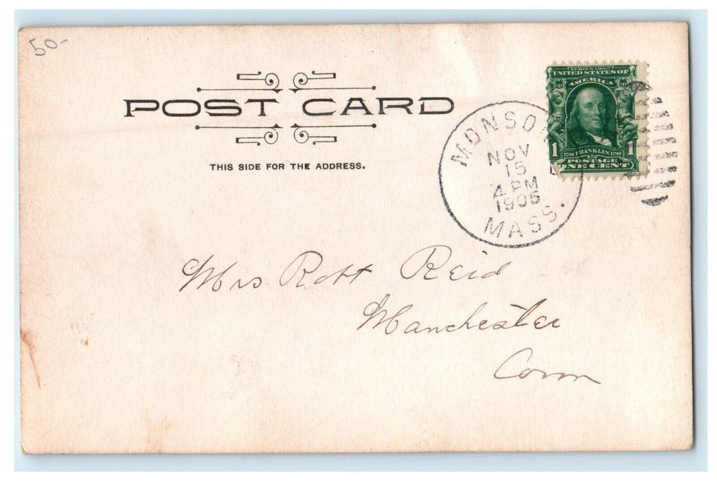 1905 North Main Street Monson Massachusetts MA RPPC Photo Antique Postcard