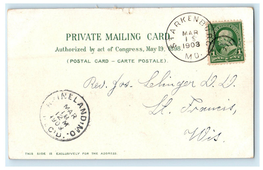 1903 Liberal Arts Building, Worlds Fair St Louis MO, Starkenburg MO Postcard