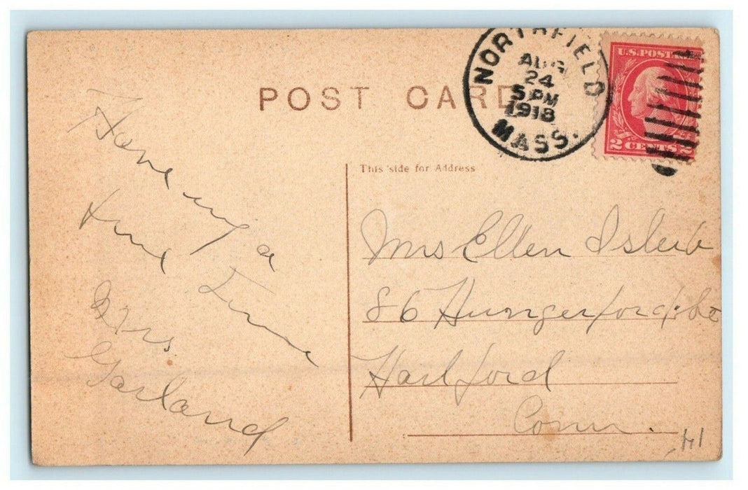 c1918 Railroad Station, Northfield, Massachusetts MA Antique Postcard