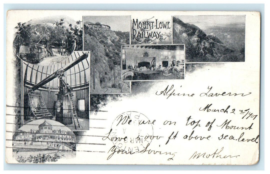 1901 Allentown PA, Multiview of Mount Lowe Railway, Antique PMC Posted Postcard