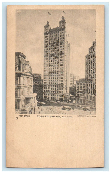 c1898s Post Office, Syndicate (Park Row) Building Park Row NY PMC Postcard