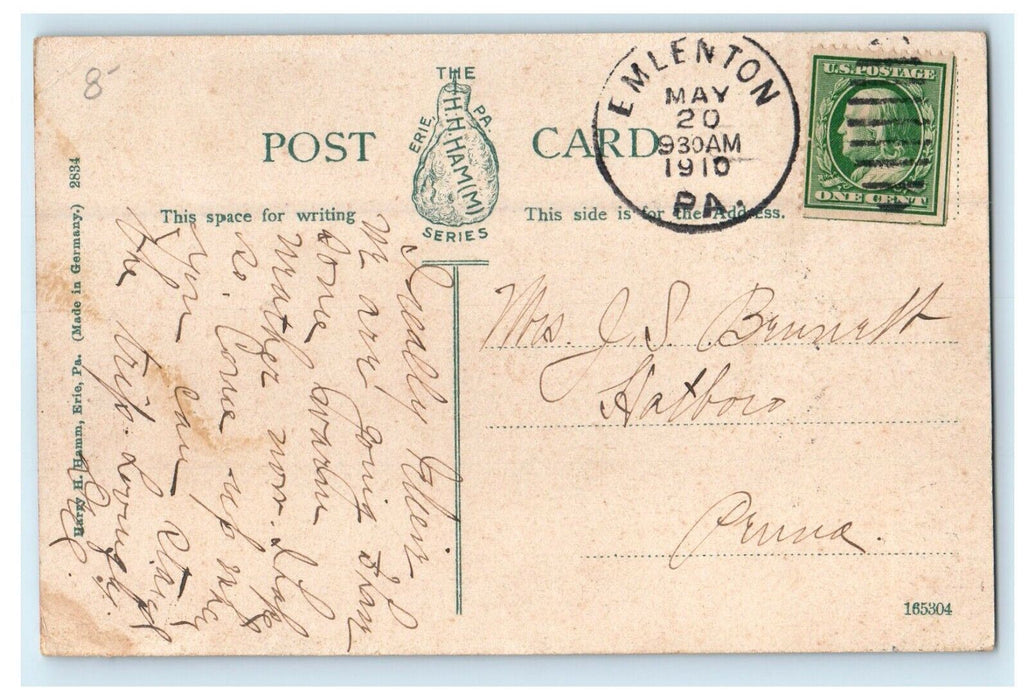c1910 Looking Down Shippen Avenue, Emlenton, Pennsylvania PA Antique Postcard