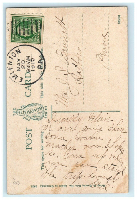 c1910 Looking Down Shippen Avenue, Emlenton, Pennsylvania PA Antique Postcard