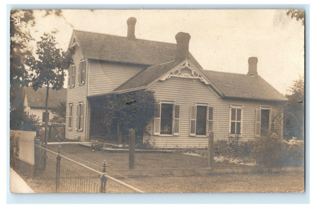 1907 Kempton Illinois IL Victorian House RPPC Photo Antique Postcard