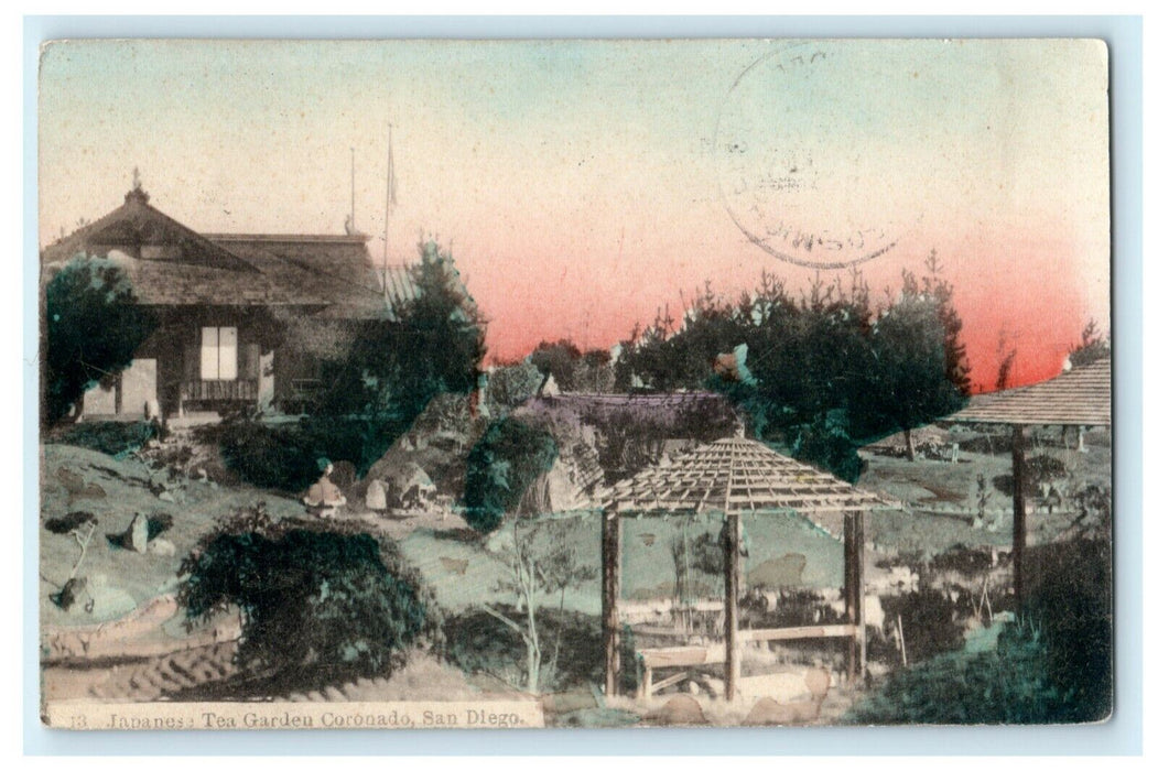 1909 Japanese Tea Garden Coronado San Diego California CA Made in Japan Postcard