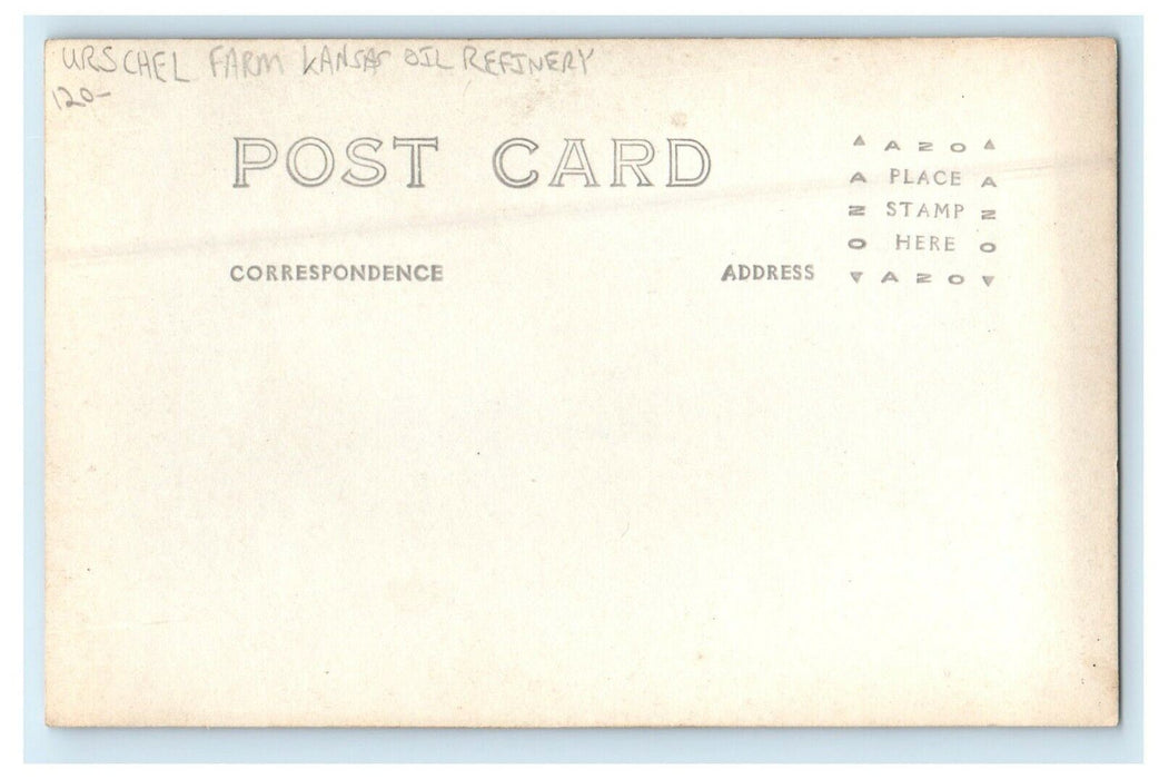 c1910 National Refining Co. Urschel Farm Kansas Oil Refinery RPPC Photo Postcard