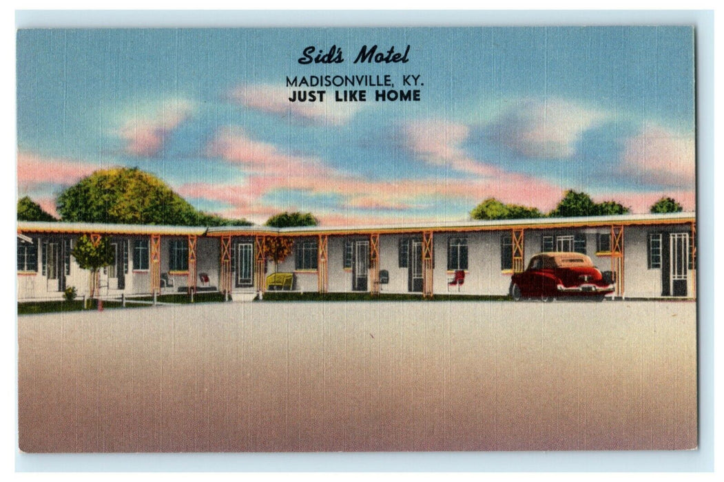 1963 Sid's Motel Madisonville Kentucky KY Classic Car Vintage Postcard