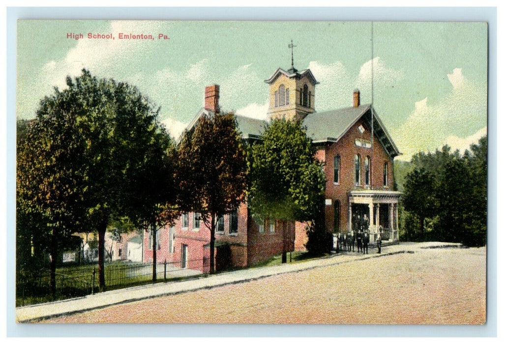 c1909 View of High School in Emlenton, Pennsylvania PA Antique Postcard