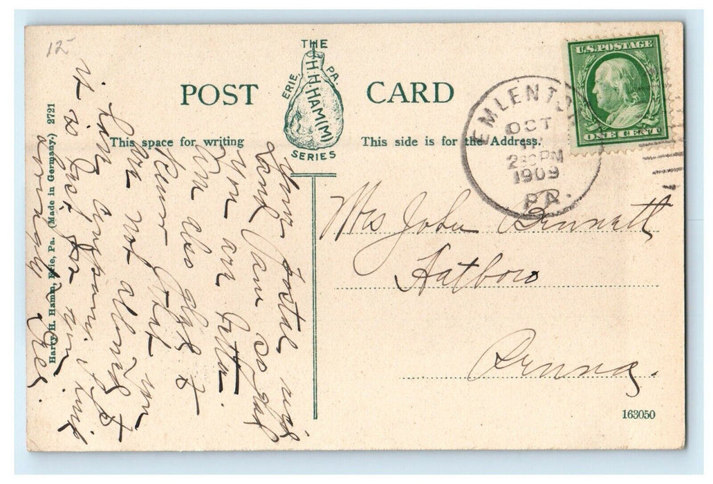 c1909 View of High School in Emlenton, Pennsylvania PA Antique Postcard