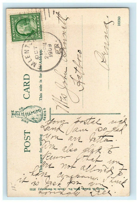 c1909 View of High School in Emlenton, Pennsylvania PA Antique Postcard