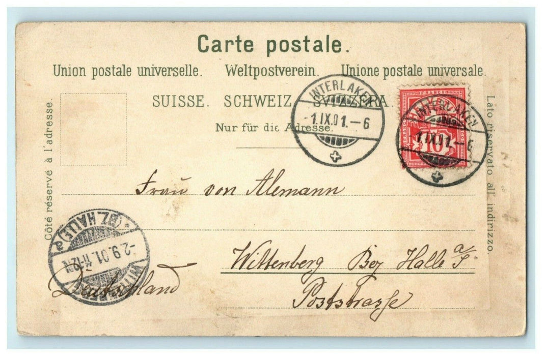 1901 Gruss Aus Bergen Interlaken Germany Antique Posted Postcard