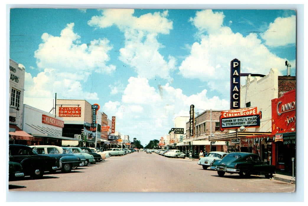 1955 Main St. McAllen Texas Classic Cars Vintage Postcard