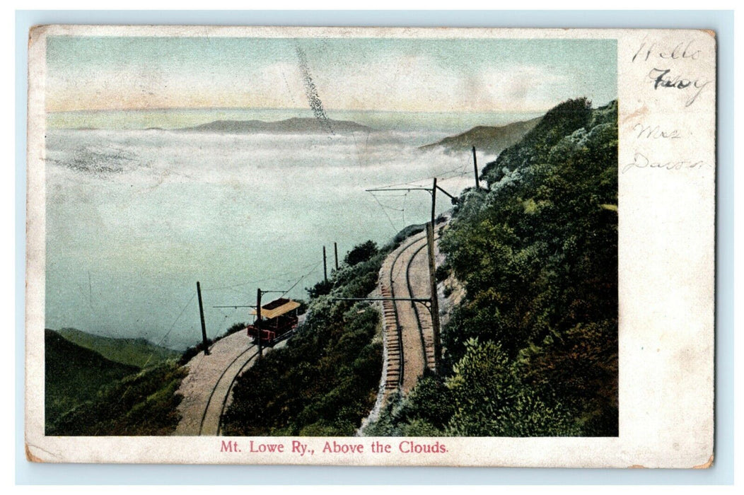1906 Mt. Lowe Railway Above the Clouds Pasadena California CA Antique Postcard
