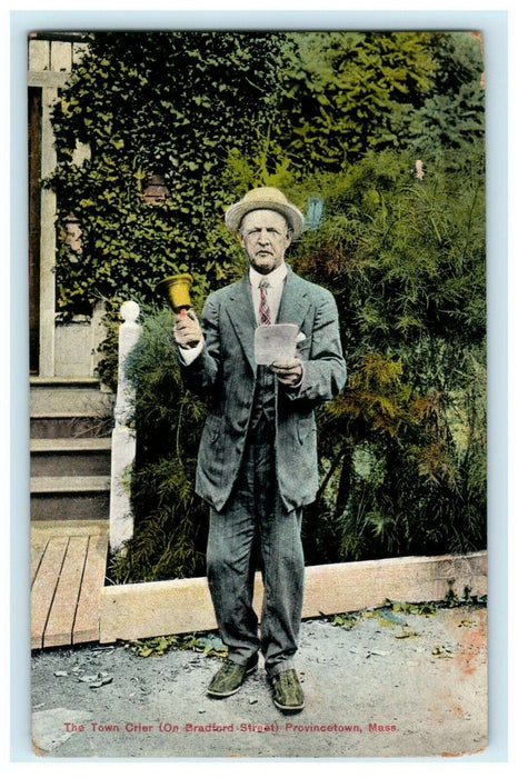 c1910 Town Crier Bradford St. Provincetown Massachusetts MA Antique Postcard