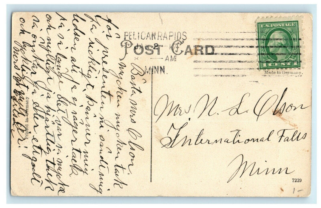 1917 Road Scene Near Pelican Rapids Minnesota MN Antique Postcard