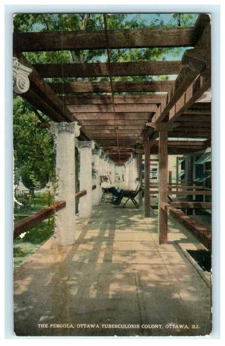 1914 Pergola Ottawa Tuberculosis Colony Illinois IL Posted Antique Postcard