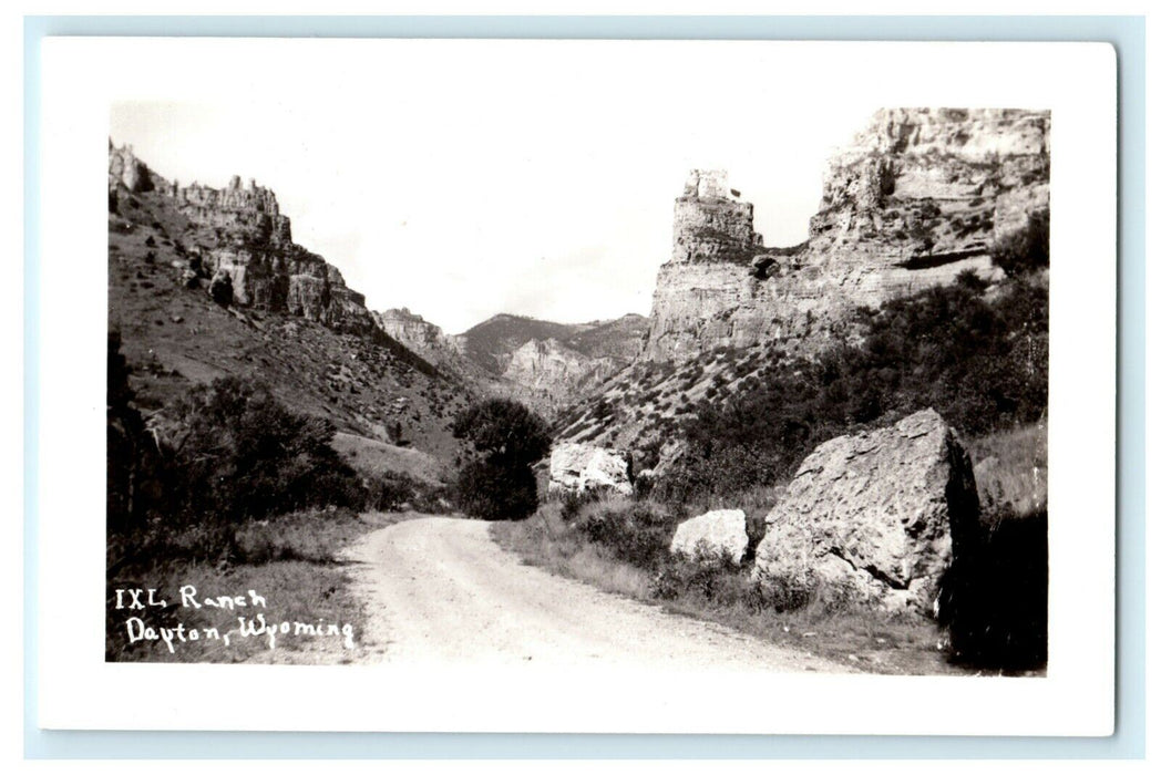 c1940's Dirt Path IXL Ranch Dayton Wyoming WY RPPC Photo Postcard