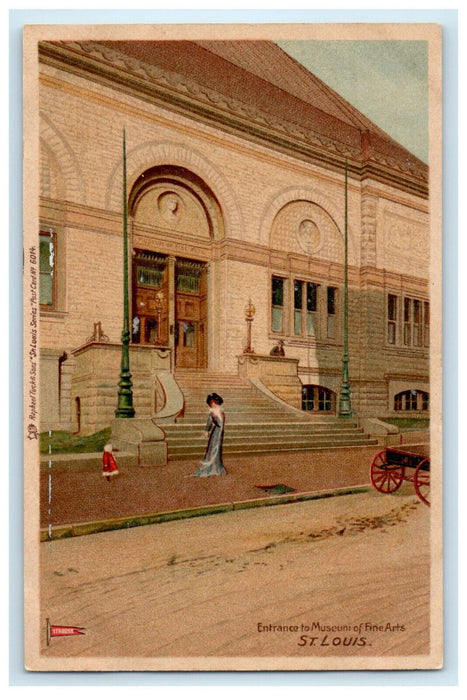 1929 Entrance to Museum of Fine Arts, St. Louis Missouri MO PMC Postcard