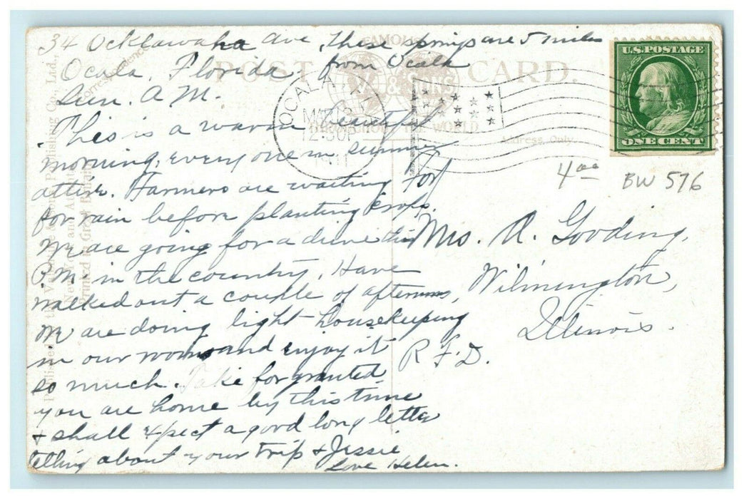 1911 At Silver Springs Ocala Florida FL Posted Antique Postcard