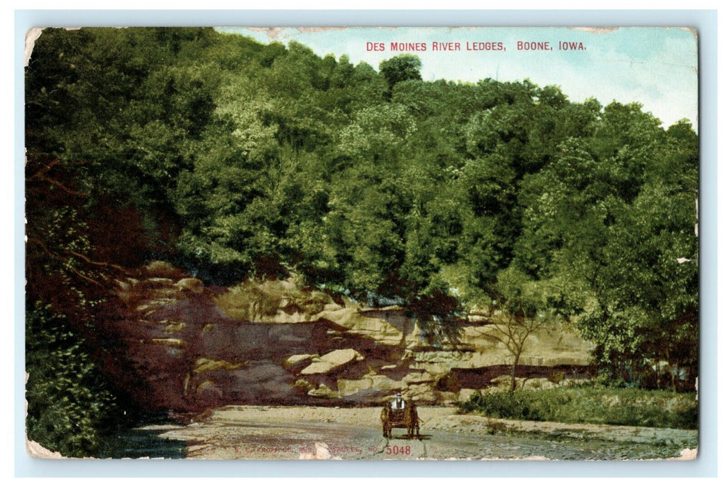 1910 Des Moines River Boone Iowa IA R.P.O. Chi. C. Rap. & C. Bluffs Postcard