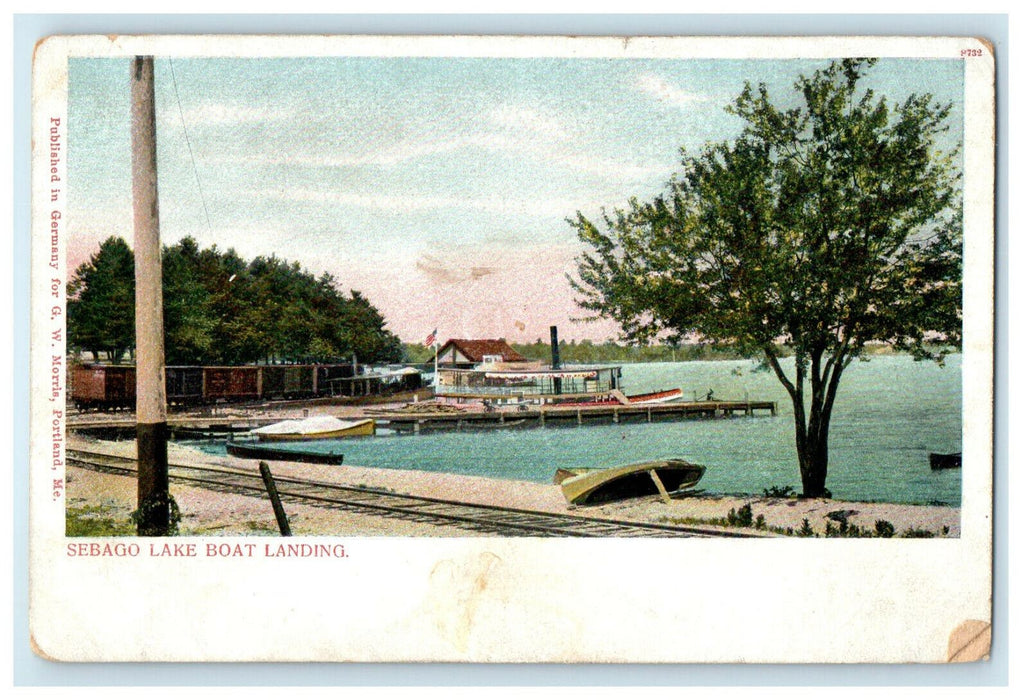 c1900s Sebago Lake Boat Landing Maine ME Unposted Antique PMC Postcard