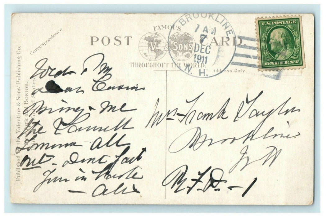 1911 Bird's Eye View Boston Massachusetts MA Public Garden State House Postcard