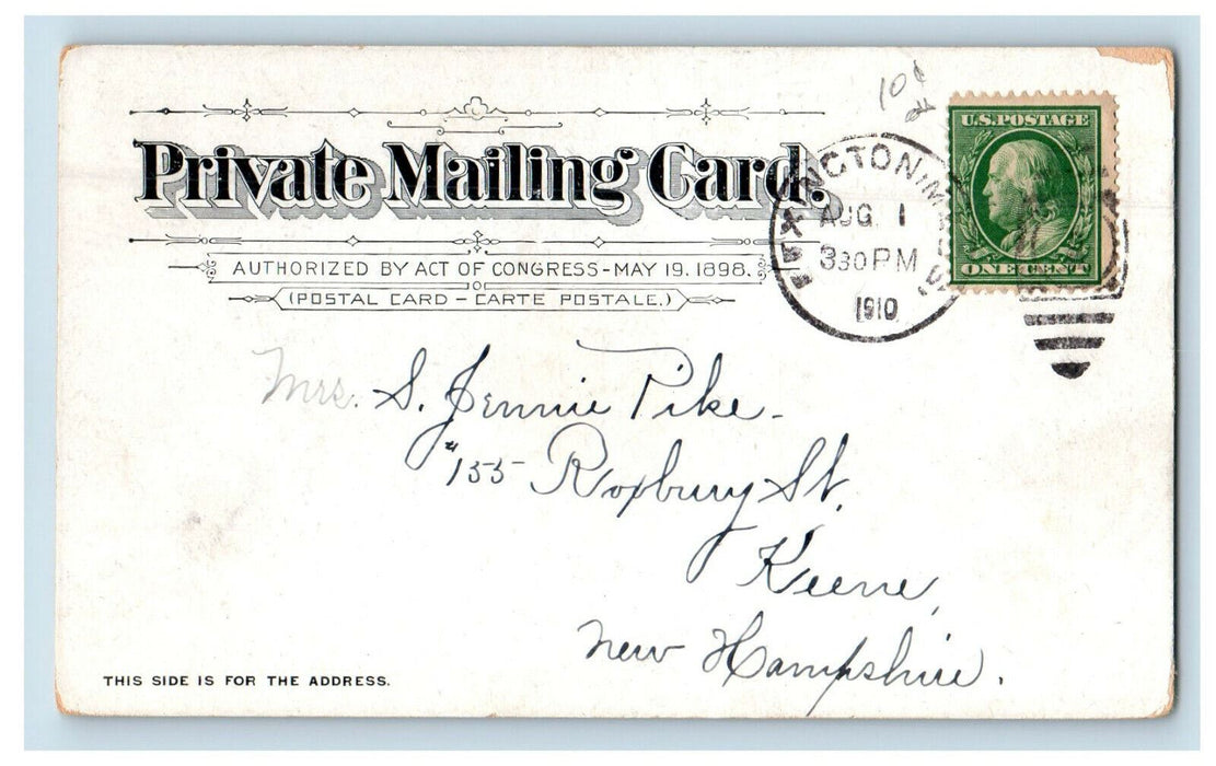 1910 Minute Man Concord Massachusetts MA Lexington MA Posted PMC Postcard