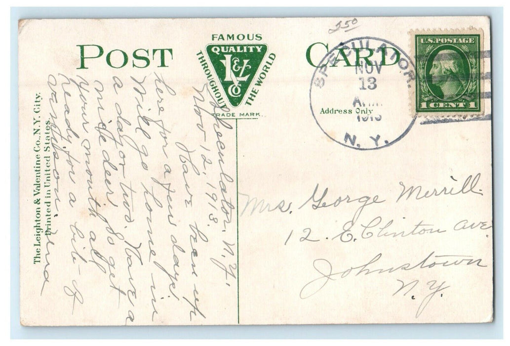 1913 Deer Hunting Speculator Adirondacks New York NY Posted Antique Postcard