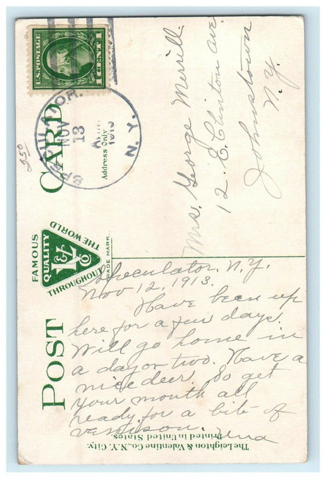 1913 Deer Hunting Speculator Adirondacks New York NY Posted Antique Postcard