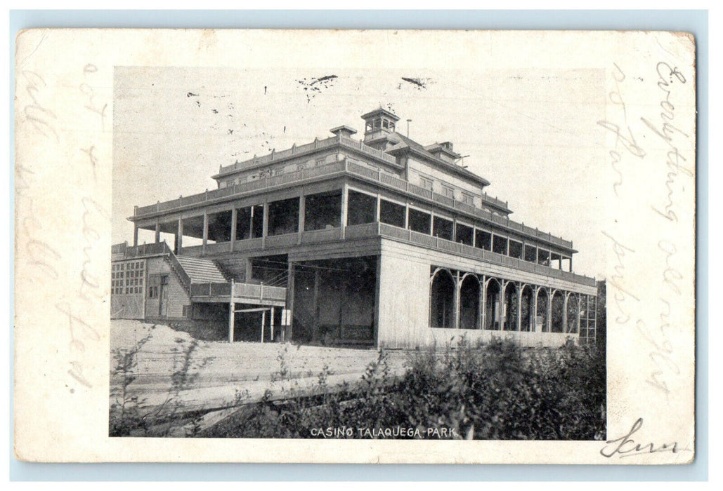 1905 Casino Talaquega Park Attleboro Massachusetts MA Nobleboro ME Postcard