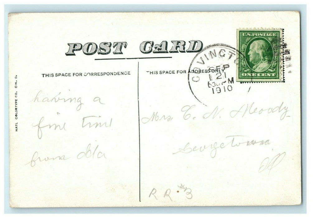 1910 First Presbyterian Church Covington Indiana IN Posted Postcard