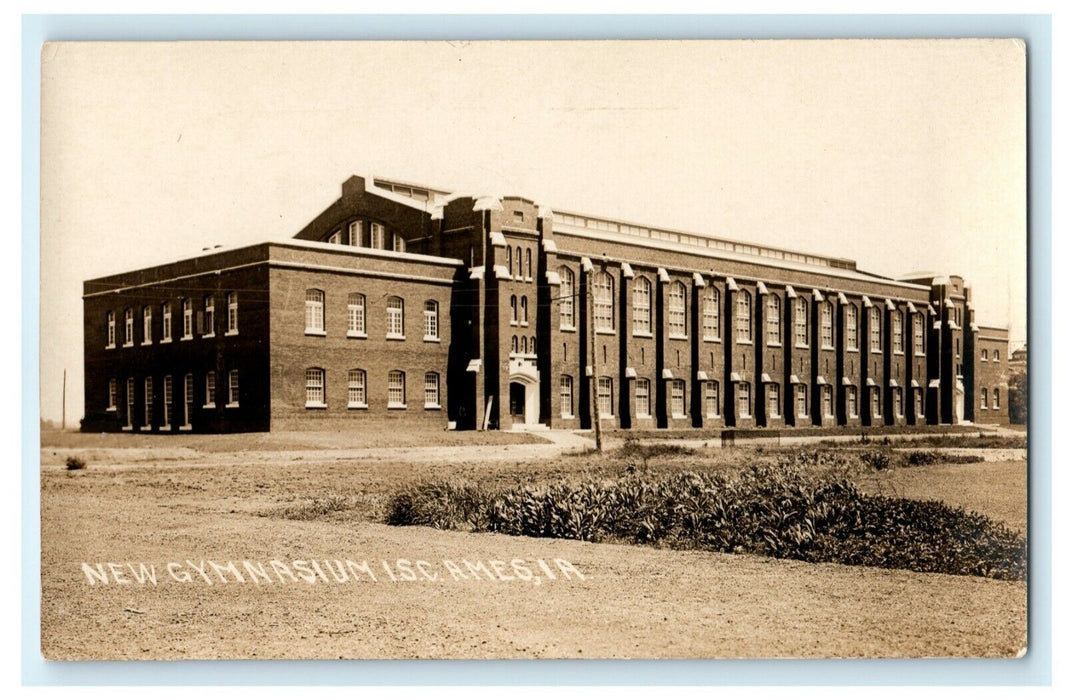 New Gymnasium ISC Ames Iowa University c1930's RPPC Photo Postcard