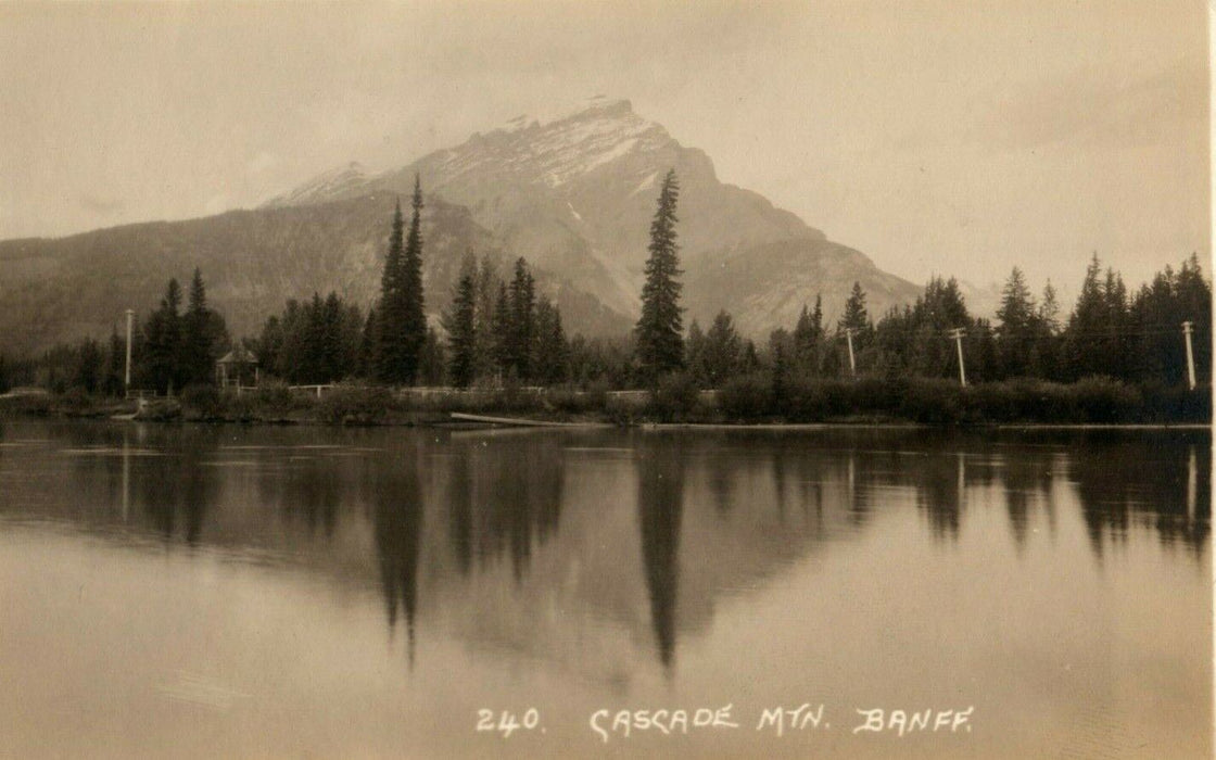 c1920 Cascade Mtn. Banff Canada Byron Harmon Pacfiic Railway RPPC Photo Postcard
