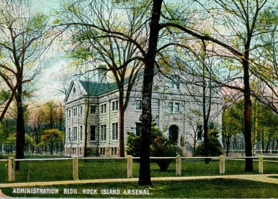 1913 Administration Building Rock Island Arsenal Chicago Illinois IL Postcard