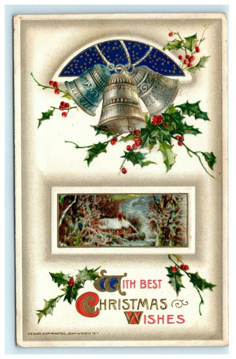 1911 John Winsch Bells Cottage Christmas Antique Postcard