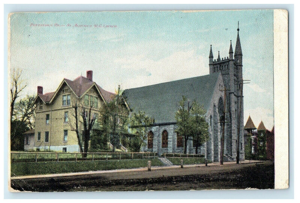 1916 St. Aloysius R.C. Church Pottstown Pennsylvania PA Antique Postcard