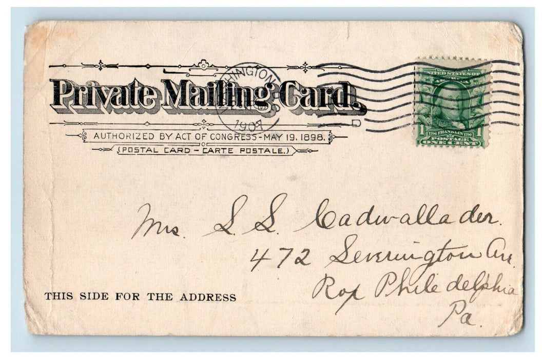 1907 US Treasury Washington DC, Southbridge MA, Riverside RI Postcard
