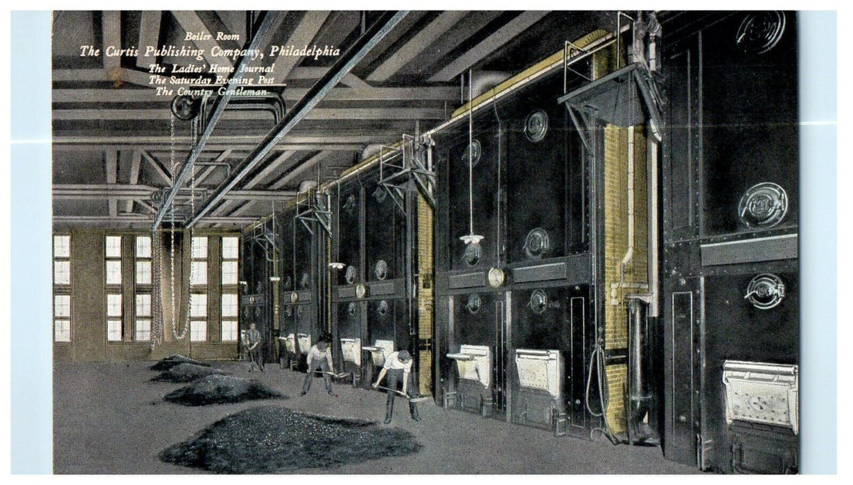 c1910 Boiler Room. The Curtis Publishing Company Philadelphia PA Postcard