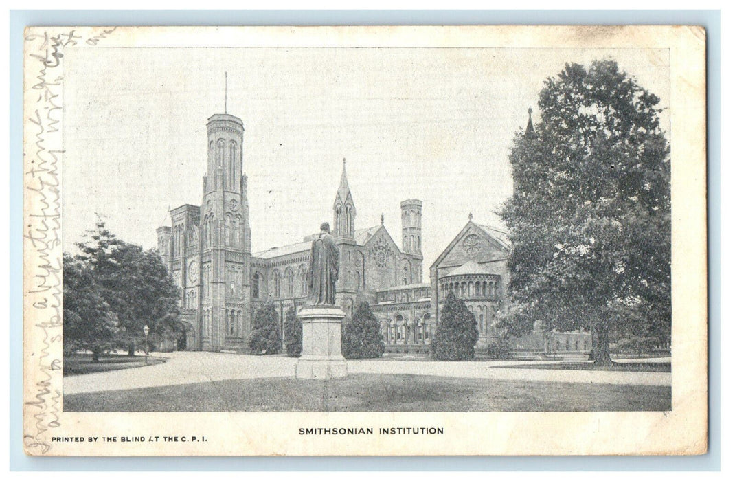 1907 Smithsonian Insitution Washington DC, Uxbridge MA Posted Postcard
