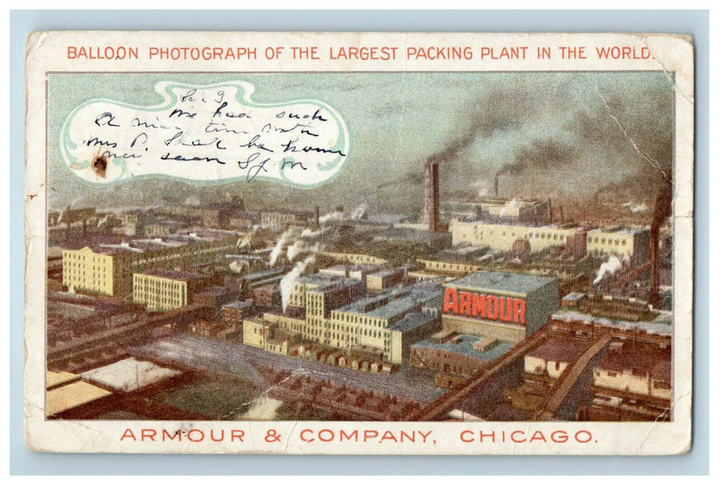 1903 Armour and Company Chicago Illinois IL, Steward IL PMC Antique Postcard
