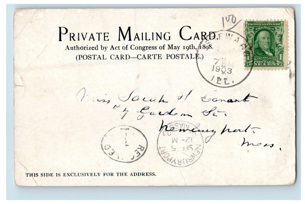 1903 Armour and Company Chicago Illinois IL, Steward IL PMC Antique Postcard
