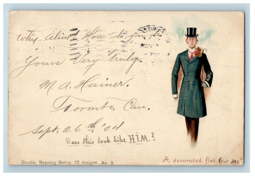 1904 Does This Look Like him? Man Wearing Hat Toronto Canada Postcard