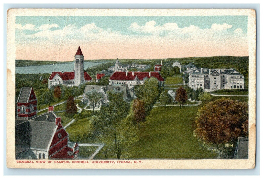 1917 General View Of Campus Cornell University Ithaca New York NY Postcard