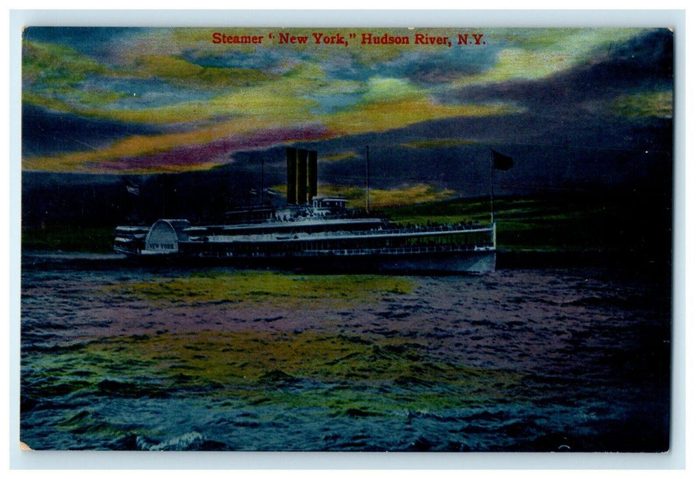 c1910's Steamer Ship New York Hudson River NY Unposted Antique Postcard