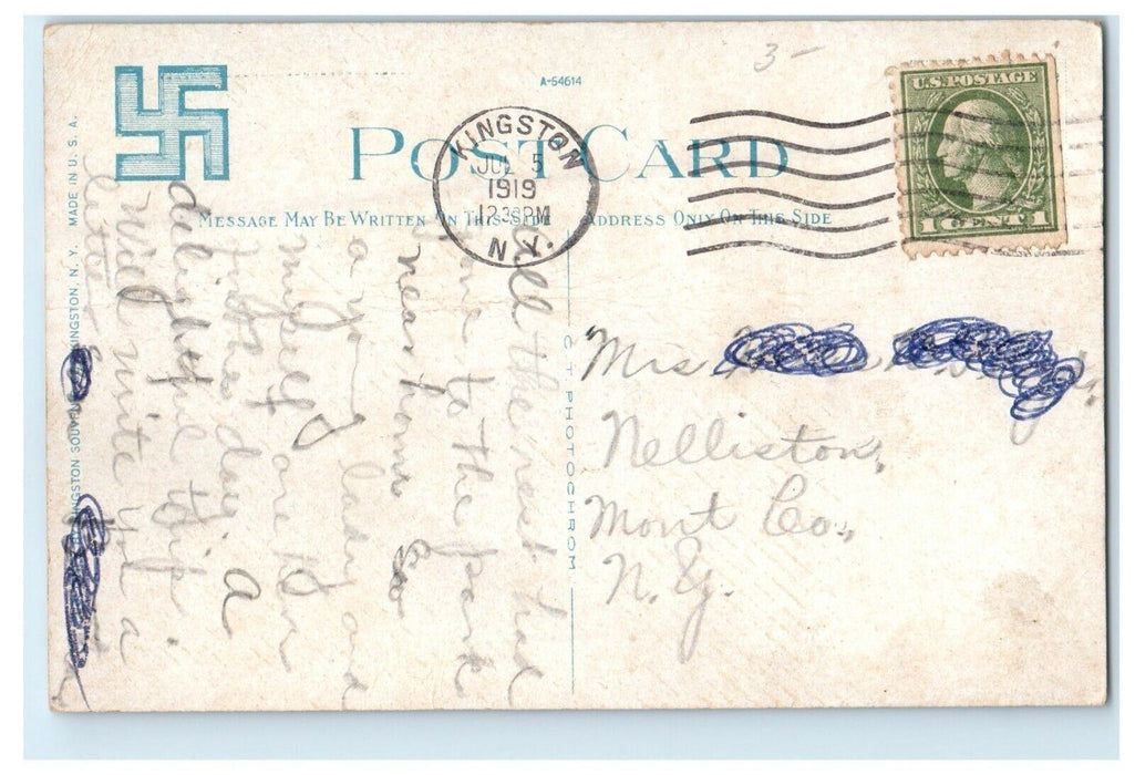 1919 Arrival Of The Boat Kingston Point Park Kingston New York NY Postcard