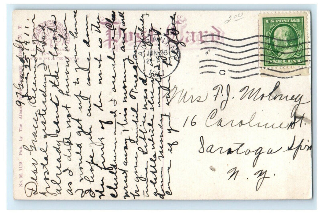 1911 Steamer Robert Fulton Steamer Ship Hudson River Albany New York NY Postcard