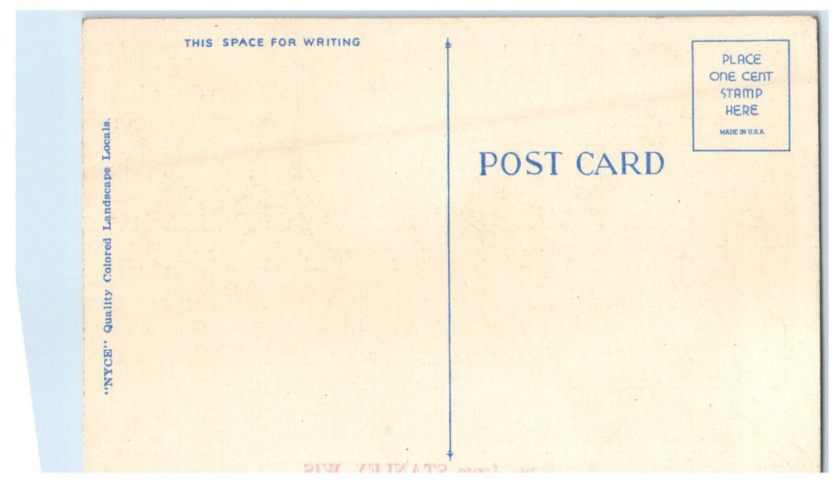 c1940s Trees and Flowers, Greetings from Stanley, Wisconsin WI Unposted Postcard