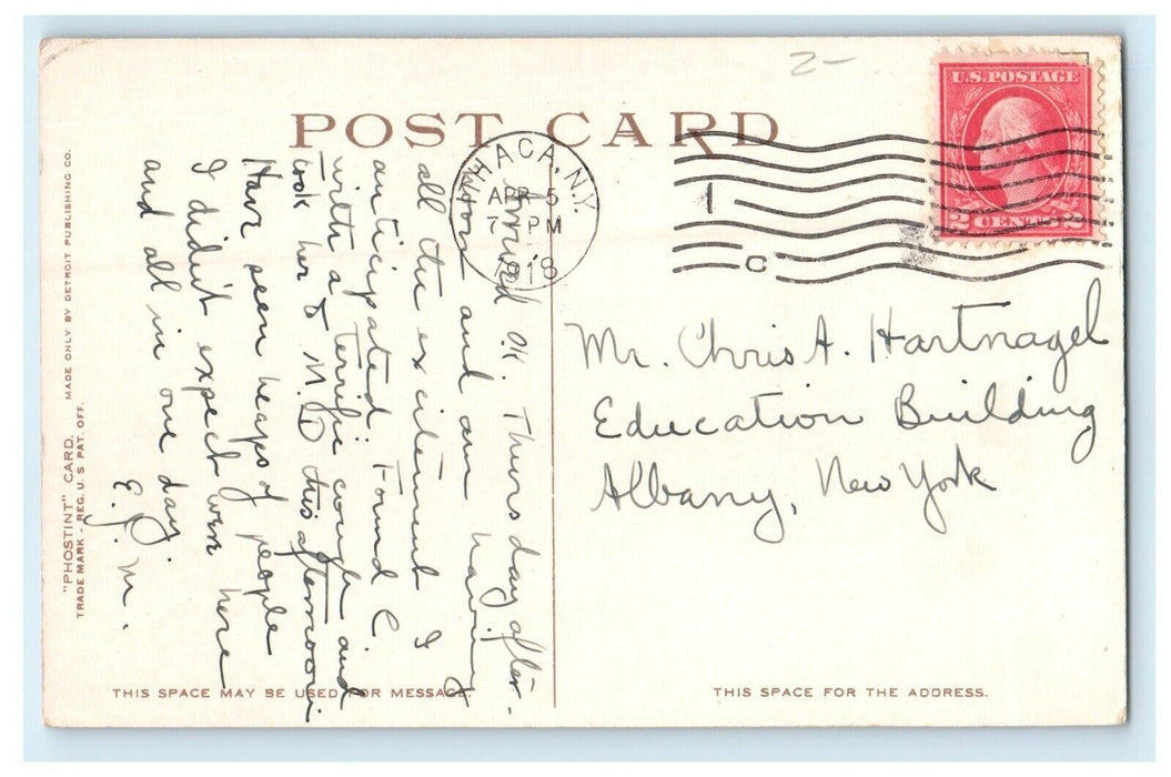 1918 Through The Grove To Sibley College Cornell University New York NY Postcard